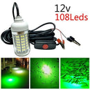 12V LED Green Underwater Submersible Night Fishing Light Crappie Shad Squid B B7