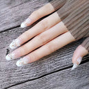 24Pcs Acrylic design french nail full cover nail tips false art crystal diamon,a