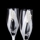 2Pc/Set Creative Gift Bridal and Groom Champagne Flutes Wedding Glasses Set D4X5