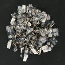 100Pcs Metal Badge Clips with Clear PVC Straps for ID Cards and Badge Holder