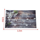 5X3ft Wooden Floor &Flower Photography Backdrop Studio Prop Photo Backgroun