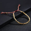 Handmade Tibetan Braided Cotton Copper Beads Lucky Rope Bracelet Jewelry Xmas