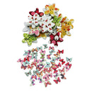 100Pcs Butterfly Flower Drawing Colored Wooden Buttons for Sewing DIY Craft