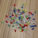 100x 3mm Five Color Red Green Blue Yellow White Light LED Emitting Diod HND