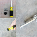 6 In 1 Multi Bit Screwdriver Non Slip Grip Phillips Flat Head Screw Driv GDO