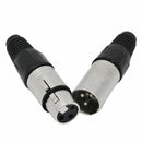 10Pcs 3 Pin XLR Solder Type Connector 5 Male + 5 Female Plug Cable Connecto
