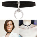 Necklace Charm Velvet Ribbon Handmade Gothic Choker Moon Pendant