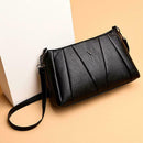 Women Girls Zipper PU Crossbody Messenger Bags Casual Pure Shoulder Handbag