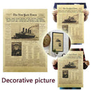 The New York Times History Poster Titanic Shipwreck Ret Old Paper Newspaper T1Y8