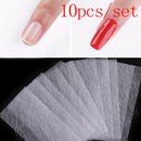 10Pcs/set Silk Fiber Nail Form Acrylic Tips Extension Gel Nail Glass Paper OZ