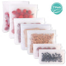 7pcs Reusable Food Sealed Bag Leakproof Kitchen Snacks Storage Organizer