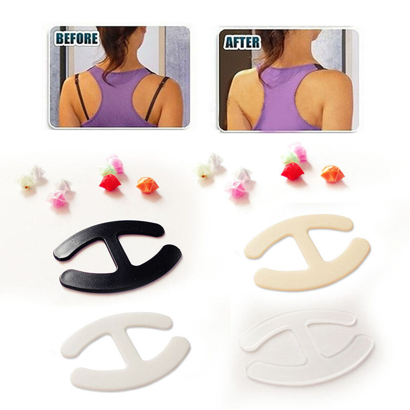 Women Webbing Bra Buckles Shadow-Shaped Buckle Bra Clip Strap Holders 6 PCS M&O