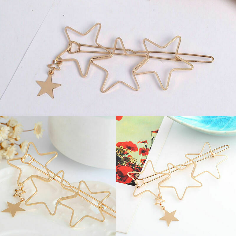 Women Hollow Five-pointed Star Hairpin Hair Clip Bobby Pins Hair Accessorie