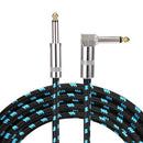 Bass Guitar Cable 5m Right Angle 1/4 Inch to Straight 1/4 Inch TS for Keyboard