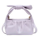 Retro Women Tote Bag Soft PU Shoulder Handbag Female Cloud Clutch (Purple) A