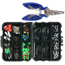 188 pcs Fishing Accessories Kit Lure Pliers Jig Hooks with Tackle Box B2W5