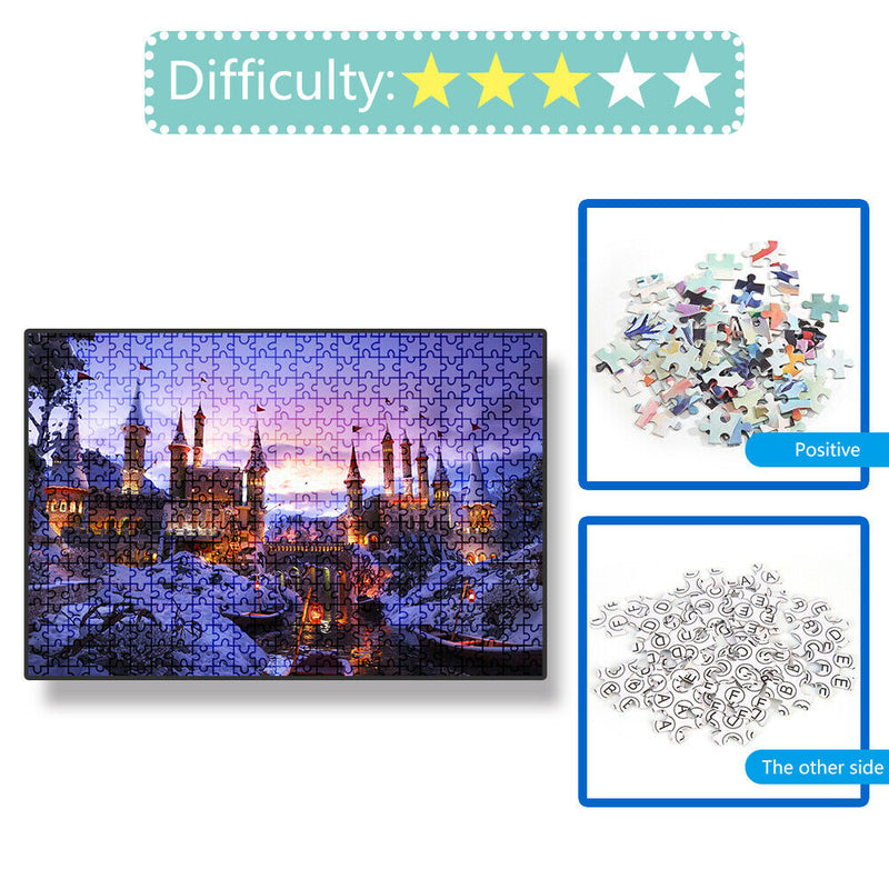 1000pcs Snow Castle DIY Puzzle Paper Jigsaw Kids Adults Assembling Picture