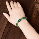 Ethnic Style Green Agate Glazed Bracelet Female Korean Version Of the Simpl