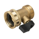 2X(3/4 Inch Garden Hose Water Pipe Connector Brass Valve Faucet Taps Splitt