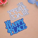 2pcs My Happy Place Cutting Dies Stencil Scrapbooking Embossing Craft Card