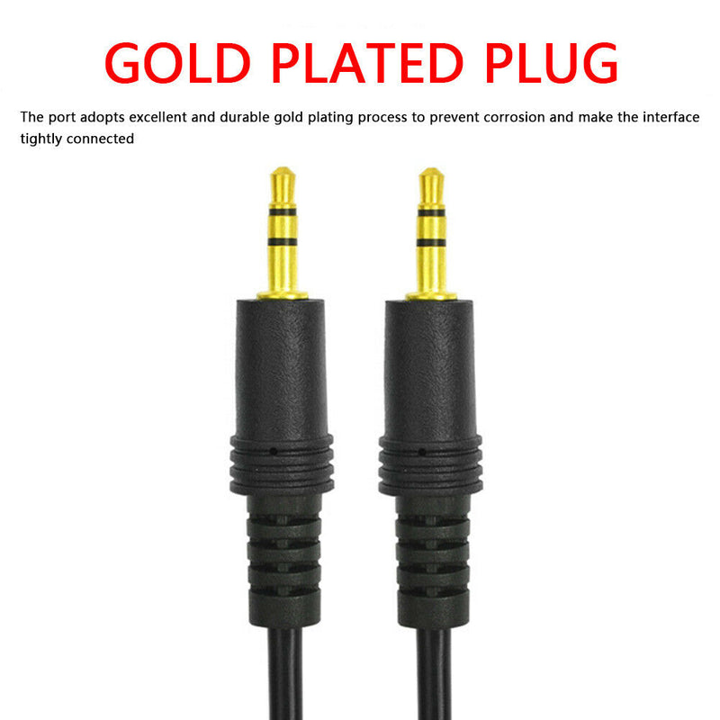 3.5mm AUX Cable Male to Male Audio Cord Line for Speaker Headphones (Black)