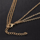 3 Layers Womens Boho Pendant Necklace Metal Feather Beads Sexy Jewellery