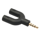 2Pcs 3.5mm Stereo Audio Jack Earphone Headphone 2 Way U Splitter Adapter