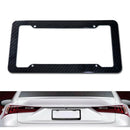 1X Black Carbon Fiber License Plate Frame Tag Cover Protection Rack Standard OZ