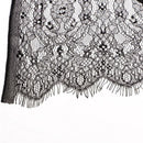 3 Yards Crafts Black Eyelash Lace Trim Floral Sewing Dress Making 22cm Width