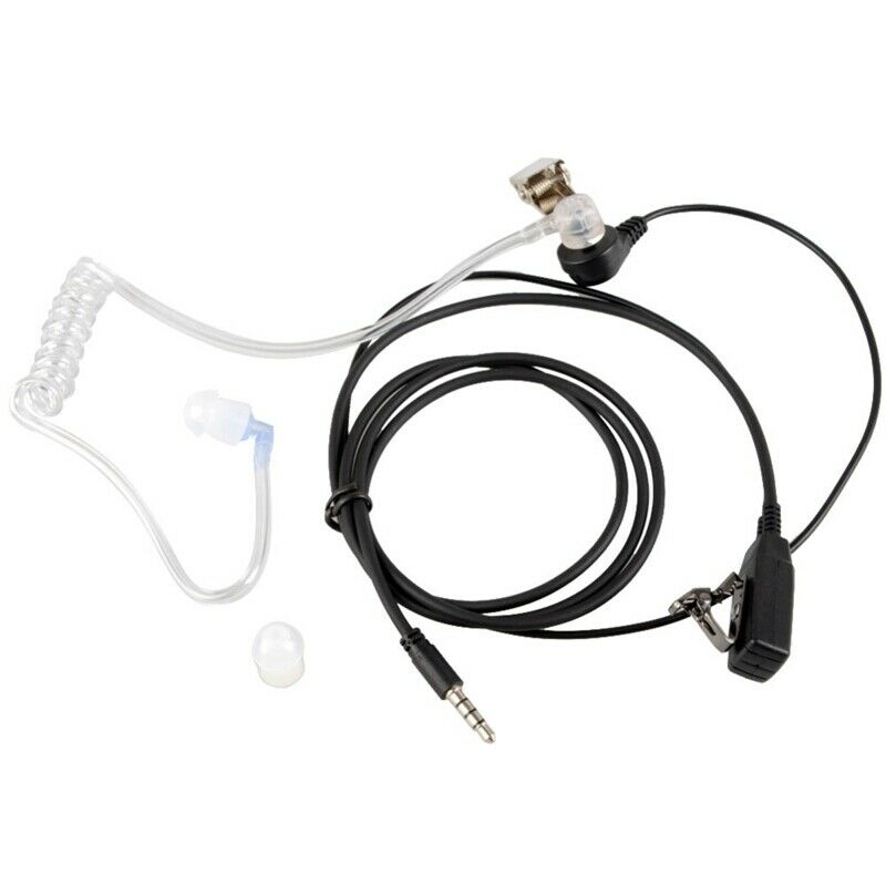 Surveillance Security Clear Coiled Acoustic Air Tube Earpiece PTT for iPhon Y1K3