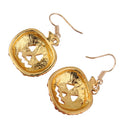 Halloween Full Crystal Rhinestone Pumpkin Pierced Hook Dangle Stud Earrings