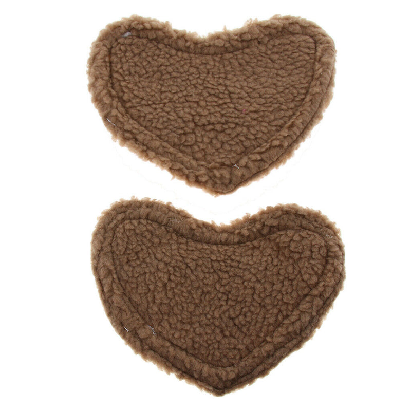 2 Pcs Small Pet Hamster Guinea Pig Warm Bed Heart Shape Sleep Mat Camel