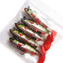 5Pcs Soft Bait Lead Head Fish Lures Bass Fishing Tackle Sharp Hook T Tail N1Q8