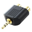 2x RCA Phono Female to 1x 3.5mm Male Jack Audio Adapter D8Q4