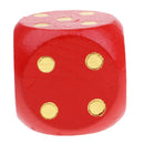 2x Large 5cm Wooden Dice D6 Six Sided Dies for D&D RPG MTG TRPG Red+Yellow