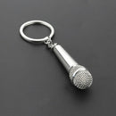 3 Pcs Metal Keychain Creative Music Gifts Key Chain Key Ring Microphone Key