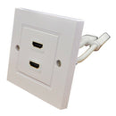 HDMI Twin Dual Faceplate Face Plate Wall Socket 2 Port - for INTEGRATED CAB