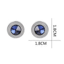 Fashion Men Blue White Cufflinks Crystal Cuff Links Shirt Button Charm JewelryTE