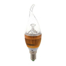 3W E14 LED Light Bulb Candle Lamp White 85V - 265V Golden shell Long Candle S7P3