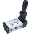 Pneumatic Air Inlet 2 Position 5 Way Manual Hand Pull Valve Gray+Black