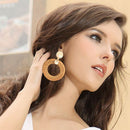 Rattan Earrings Hoop Woven Handmade Straw Wicker Braid Drop Dangle Earrings