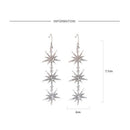 Women's Earrings Snowflake Pendant Long Drop Earrings Temperament Wild EarriP7Y1