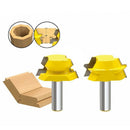 2Pcs 1/2 Inch Shank Hard Alloy Woodworking Cutter Trimming Set Octahedral M