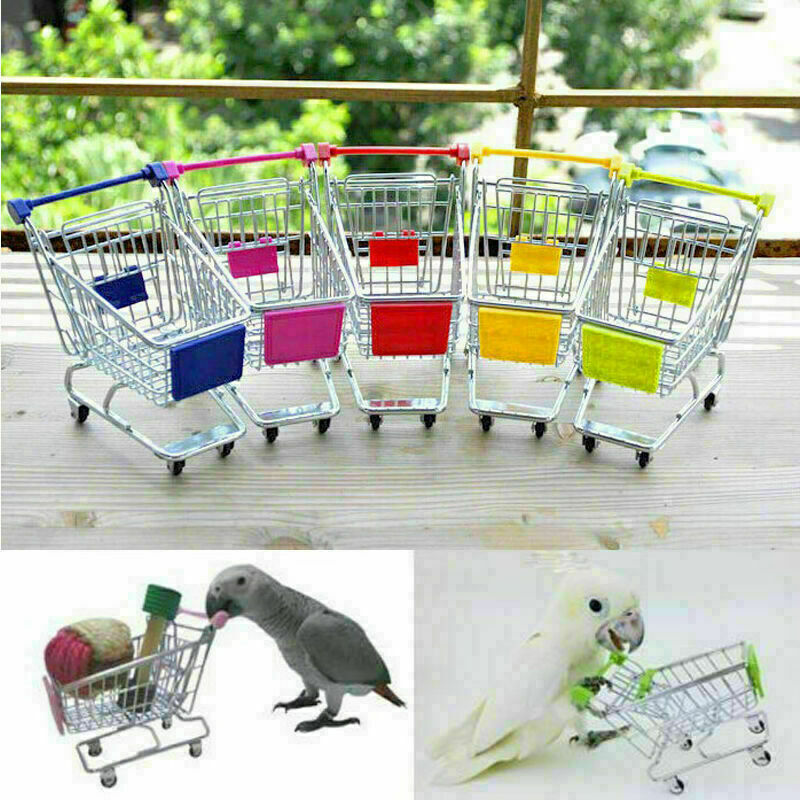 HOT Parrot Bird Toys Supermarket Shopping Cart Intelligence Growth Growth E K1W2