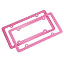 Pink Aluminum alloy License Plate Frame 2 Pieces with Screw Caps 4 Holes