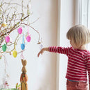 18pcs Dove Egg Easter Eggs Hand Painted Easter Decorative Toys Kids Pendant