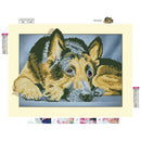 Dog Painting Embroidery DIY 5D Diamond Cross Stitch Kit for Bedroom Decor