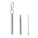 Drinking Straws Reusable Telescopic Stainless Steel Metal Straw Foldable wi R9R2