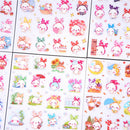 6pcs Cute scarf animal PVC paper stickers diy decoration album scrapbook 3c