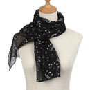 Scarf Simple Solid Women Scarf Chiffon Scarf Black I8M7